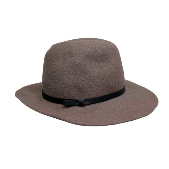 Hat Attack Floppy Felted Wool Hat Women Trim Detailing Brown Black Size OSFA - Picture 4 of 5